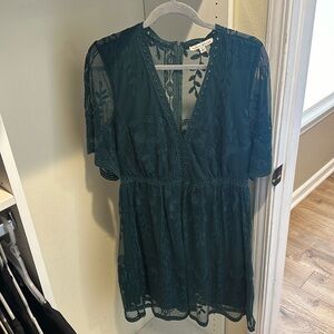 Green dress size:L mesh/open back worn once, great condition